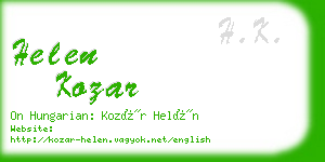 helen kozar business card